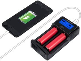 img 2 attached to 🔋 Versatile 18650 Charger: Smart 2 Bay Li-ion Battery Charger for Multiple Rechargeable Batteries - USB Charger with Universal LCD for 26650, 18500, 17335 & More - Ideal for Flashlights, Headlamps, and Electronics