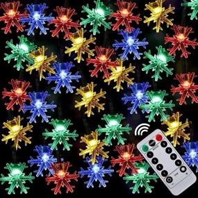img 4 attached to Christmas Snowflake Waterproof Twinkling Multicolor