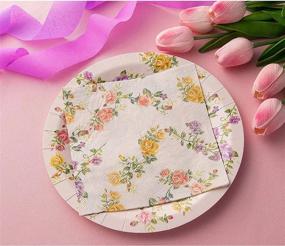 img 2 attached to Efficient Floral Paper Napkins: Disposable Decoupage for Food Service Equipment & Supplies