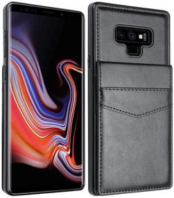 img 3 attached to 📱 Премиум кожаный чехол-бумажник для Samsung Galaxy Note 9 - Черный | Ударопрочный, Антицарапающий, Слоты для банковских карт | ЛакиБейби