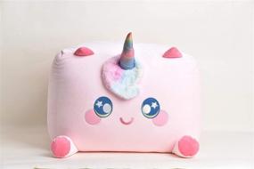 img 4 attached to 🦄 JUPOZQD Unicorn Stuffed Animal Storage Bean Bag Chair Cover - XL Velvet Storage Bag for Beddings, Clothes, Plush Toys - Pink, 24 Inch, 200L Capacity