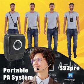 img 2 attached to 🔊 W WINBRIDGE S92 Pro Portable PA System: Bluetooth Speaker with Microphone - Wireless Voice Amplifier 25W for Presentation, Teaching, Karaoke, and More!