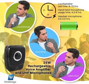img 1 attached to 🔊 W WINBRIDGE S92 Pro Portable PA System: Bluetooth Speaker with Microphone - Wireless Voice Amplifier 25W for Presentation, Teaching, Karaoke, and More!