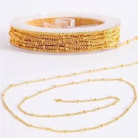 img 2 attached to 🔗 Gold Cable Chain Link Bulk - 33 Feet Solid Brass Chain for Jewelry Making, Ideal for Bracelets, Necklaces, and More