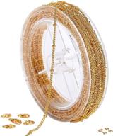 🔗 gold cable chain link bulk - 33 feet solid brass chain for jewelry making, ideal for bracelets, necklaces, and more logo