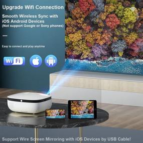 img 2 attached to 📽️ Wifi Bluetooth Projector with 1080P Full HD Enhancement, 20%+ Brightness Boost, WiMiUS S25 Mini Portable Outdoor Movie Projector with Wireless Mirroring, Airplay, and 50% Zoom, Compatible with Fire TV Stick, HDMI, PC, and PS4