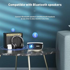 img 1 attached to 📽️ Вай-Фай Bluetooth проектор с повышением качества Full HD 1080P, улучшением яркости на 20%+, WiMiUS S25 Мини Портативный проектор для просмотра на открытом воздухе с беспроводным зеркалированием, Airplay и 50% увеличением масштаба, совместимый с Amazon Fire TV Stick, HDMI, ПК и PS4.