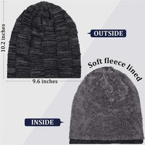 img 3 attached to Geyoga Winter Beanie Hat for Men - Warm Slouchy Knitted Beanie Hat with Fleece Lining