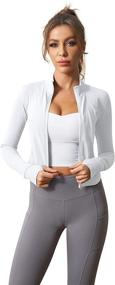 img 2 attached to Women's Lightweight Full Zip Running Track Jacket - Stretchy Athletic Workout Jacket