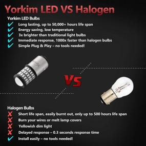 img 2 attached to 🔴 Yorkim Super Bright 1157 LED Лампы Красные | 1157 Тормозные Лампы | 9-30V 1157 2057 2357 7528 BAY15D LED Лампа с Проектором | Замена для фонарей заднего хода или задних фонарей - Красные