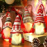 🎅 baodlon gnome christmas ornaments with led lights - handmade swedish tomte xmas gnomes plush dolls, scandinavian santa elf table ornaments - lighting hanging tree decorations for home decor (4 pack) логотип