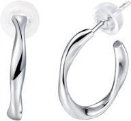 silver earrings women sterling twisted logo