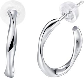 img 4 attached to Silver Earrings Women Sterling Twisted