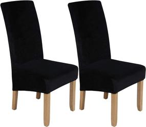 img 4 attached to 🪑 Enhance Your Dining Experience with Velvet Stretch Dining Chair Slipcovers!