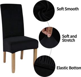 img 2 attached to 🪑 Enhance Your Dining Experience with Velvet Stretch Dining Chair Slipcovers!