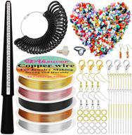 complete wire ring jewelry making kit with 300pcs crystal stone beads chip bulk, jewelry wire, measuring tools, and supplies for necklace, earring, bracelet making logo