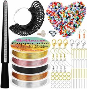 img 4 attached to Complete Wire Ring Jewelry Making Kit with 300Pcs Crystal Stone Beads Chip Bulk, Jewelry Wire, Measuring Tools, and Supplies for Necklace, Earring, Bracelet Making