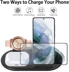 img 2 attached to 🔌 leChivée Wireless Charging Station for Samsung Z Fold 3 / Flip 3, 3 in 1 Charger Stand for Samsung Watch 4 3 1 Active 2 1, Docking Station for Galaxy S21 S20 S10, Buds & iPhone 13 Pro Max