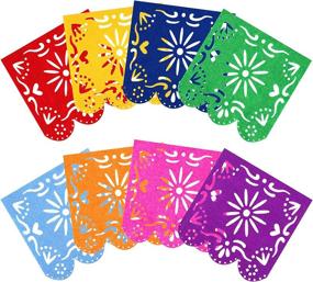 img 2 attached to 🎉 PETRIP Fiesta Party Supplies: Vibrant Mexican Décor Set with Serape Table Runner, Paper Hollow Fans, Pom Poms Flowers & More for Cinco de Mayo, Birthdays, and Weddings!