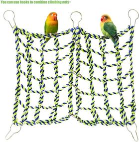 img 2 attached to 🐹 Roundler Hamster Climbing Net: Set of 2 Ferret Cotton Rope Nets - Small Animal Activity Toy for Hamster, Ferret, Rat, Guinea Pig, Chinchilla, Cockatiel, Parakeet - Hanging Hammock Cage Accessories for Play