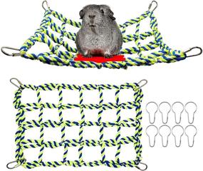 img 4 attached to 🐹 Roundler Hamster Climbing Net: Set of 2 Ferret Cotton Rope Nets - Small Animal Activity Toy for Hamster, Ferret, Rat, Guinea Pig, Chinchilla, Cockatiel, Parakeet - Hanging Hammock Cage Accessories for Play