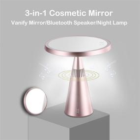 img 2 attached to Rose Gold 3-in-1 Vanity Mirror with Bluetooth Speaker, Lights, and Magnification by Eachbeauty: A Makeup Mirror Designed for Enhanced User Experience