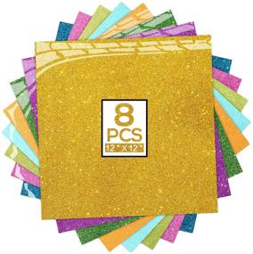 img 4 attached to 8 Pack 12x12 Inch Glitter Heat Transfer Vinyl Sheets - XINFANGXIU Glitter Iron On HTV Vinyl for Shirts - PES Heat Vinyl