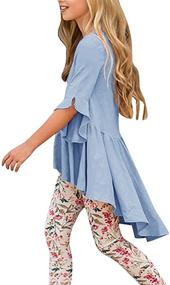 img 1 attached to 👚 Stylish Caitefaso Shirts: Trendy Ruffle Blouses for Girls' Summer Wardrobe - Tops, Tees & Blouses