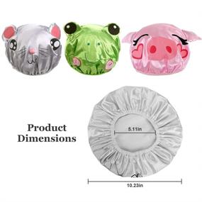 img 3 attached to VAlinks 3PCS Kids Shower Cap - Cute Bath Hat for Boys and Girls, Waterproof Double Layer (Pack of 3)