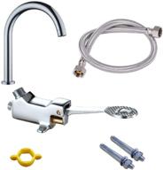 🚰 lukloy hands-free foot pedal faucet set with full accessories: foot valve, outlet, 1m flexible hose, & screw – ideal for hospital, medical laboratory, and touchless floor mount foot control faucet logo