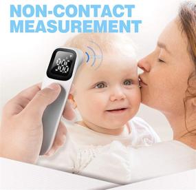 img 3 attached to 🌡️ Non-Contact Light Weight Infrared Forehead Digital Thermometer for Children, Kids, Adults - Fever Indicator, Switchable °C/°F (White)