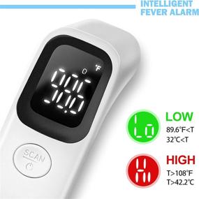 img 1 attached to 🌡️ Non-Contact Light Weight Infrared Forehead Digital Thermometer for Children, Kids, Adults - Fever Indicator, Switchable °C/°F (White)