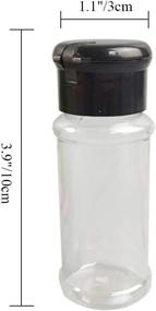 img 3 attached to 🌶️ Plastic Spice Bottles with Sifter Lid Set of 12 Pcs 2 Oz. Clear Reusable Containers - Perfect for Organizing and Storing Kitchen Herbs, Seasonings, and Toppings (Black)