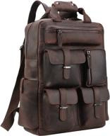🎒 cowhide leather multi-function laptop backpacks with extended warranty logo