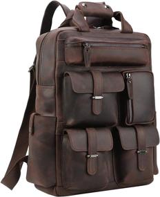 img 4 attached to 🎒 Cowhide Leather Multi-function Laptop Backpacks with Extended Warranty