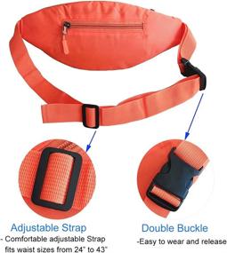 img 3 attached to 🎒 Waterproof Hip Bag Pack Pistep Fanny Packs for Men and Women with Adjustable Belt for Running, Hiking, and Travel - Orange