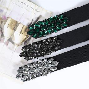 img 2 attached to Dorchid Rhinestone Adjustable Waistband Interlocking Women's Accessories