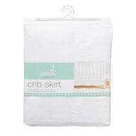 aden + anais classic crib skirt, white, 100% cotton muslin, super soft, tailored fit logo
