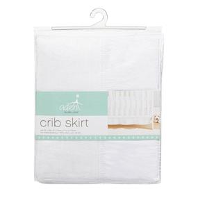img 2 attached to aden + anais Classic Crib Skirt, White, 100% Cotton Muslin, Super Soft, Tailored Fit