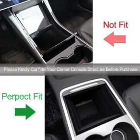 img 3 attached to SENSHINE Center Console Organizer Tray For Latest 2021 Tesla Model 3 Model Y Accessories Car Interior Secondary Storage Armrest Box Insert Hidden Cubby Drawer (White Trim)