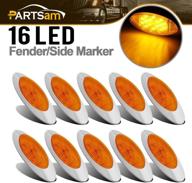 🚦 partsam 6-1/2inch amber clearance/marker light kit - under door trim panel, bullet terminal, 16 diodes, sealed replacement for peterbilt cab marker lights (pack of 10) logo