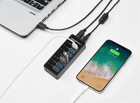 img 3 attached to 🔌 Amazon Basics USB-C 3.1 7-Port Hub: High-speed Connectivity, Powerful Charging - 36W (12V/3A), Black