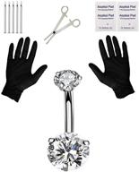 jconly belly piercing kit – complete 14g belly button ring set with stainless steel needles and piercing clamp – ultimate belly kit logo