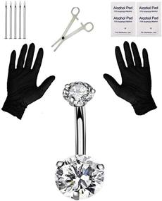 img 4 attached to Jconly Belly Piercing Kit – Complete 14G Belly Button Ring Set with Stainless Steel Needles and Piercing Clamp – Ultimate Belly Kit