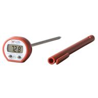 🔥 red pocket sleeve clip digital meat food grill bbq cooking kitchen thermometer by taylor precision products - instant read logo