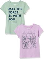 girl's short-sleeve t-shirts - disney star wars marvel princess - amazon essentials logo