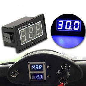 img 3 attached to 🔋 HUSUKU LED Digital Volt Meter Gauge for Golf Cart Club Car EZGO Yamaha - 12V 24V 36V 48V LED Voltage Display (Blue)