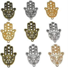 img 4 attached to 30 Filigree Hamasa Hand Charm in 3 Assorted Colors - Jewish Hamesh Hamsa Hand Pendant Connector for Necklace, Bracelet & Jewelry Making Findings