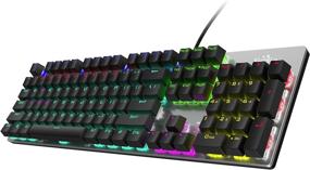 img 4 attached to 🌈 Fiodio Mechanical Gaming Keyboard - Stunning LED Rainbow Backlit Wired Keyboard with Full Anti-Ghosting Keys, Quick-Response Blue Switches, and Multimedia Control - Ideal for PC and Desktop Computer
