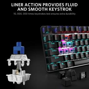 img 2 attached to 🌈 Fiodio Mechanical Gaming Keyboard - Stunning LED Rainbow Backlit Wired Keyboard with Full Anti-Ghosting Keys, Quick-Response Blue Switches, and Multimedia Control - Ideal for PC and Desktop Computer